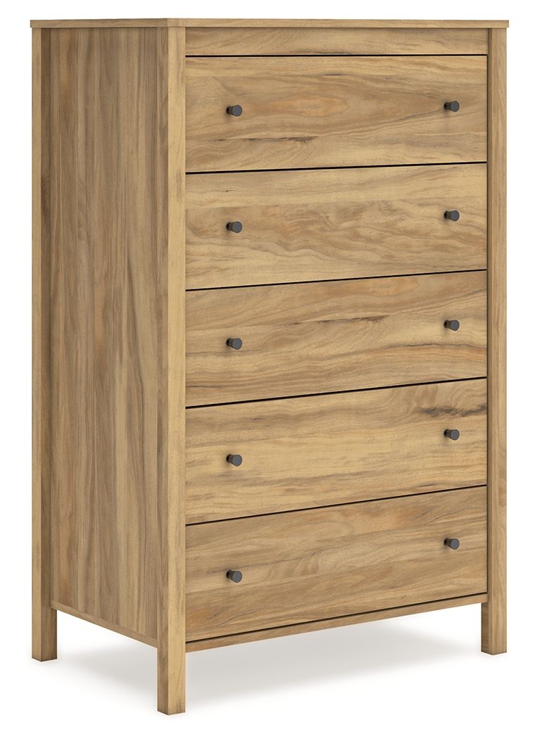 Signature Design by Ashley® Bermacy - Light Brown - Five Drawer Chest | Meri Furniture