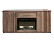 International Furniture Direct Mezquite - 1 Drawer 2 Doors Fireplace TV Stand 70 - Mezquite Brown | Meri Furniture