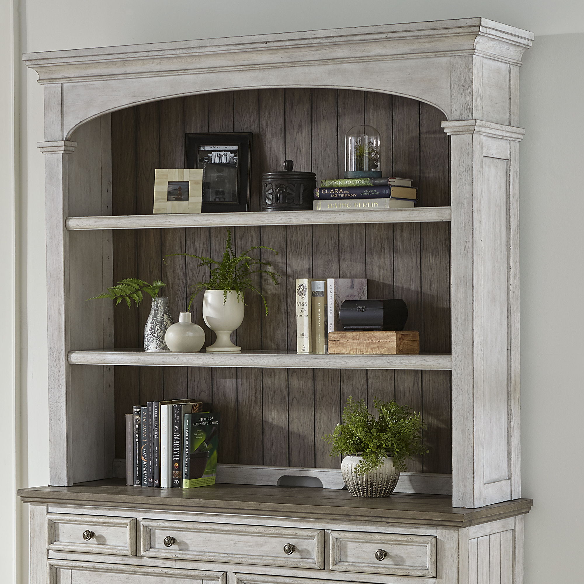 Liberty Furniture Heartland - Credenza Hutch - White | Meri Furniture