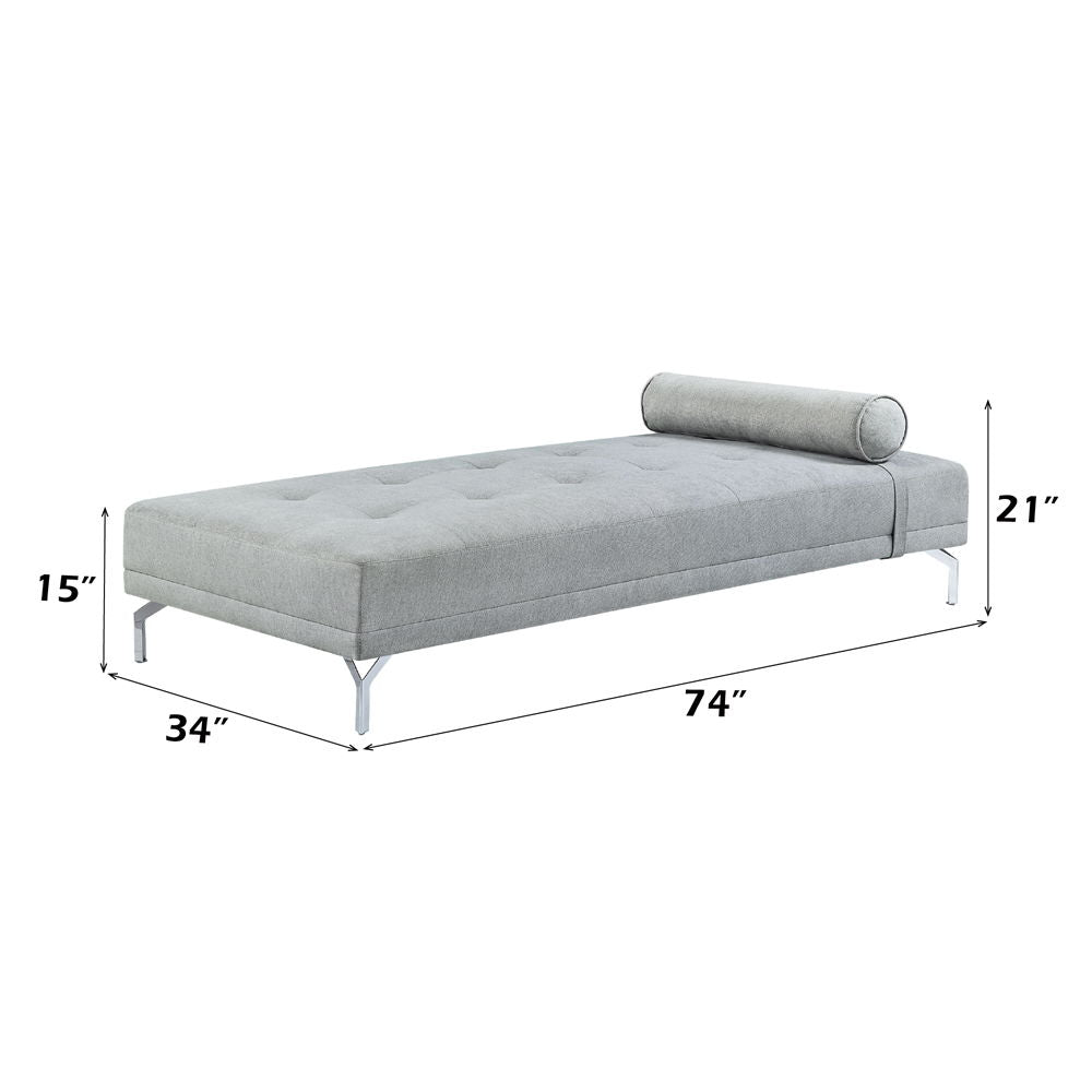 Quenti - Sofa Bed With Pillow - Gray Melange Velvet