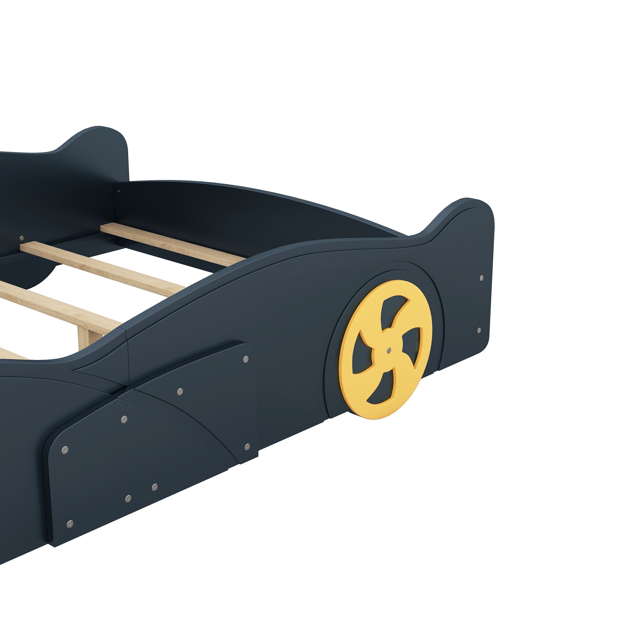 Race Car Shaped Platform Bed With Wheels And Storage