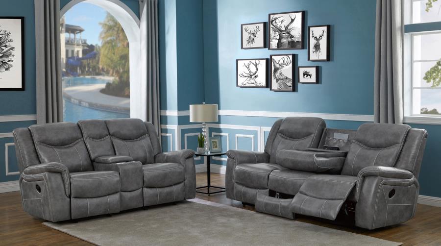 Coaster Fine Furniture Conrad - Upholstered Padded Arm Motion Sofa Set | Meri Furniture