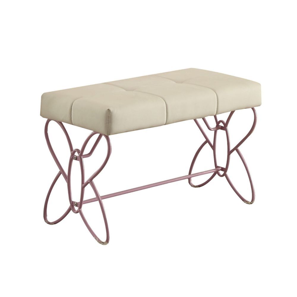 ACME Priya II - Bench - White & Light Purple | Meri Furniture