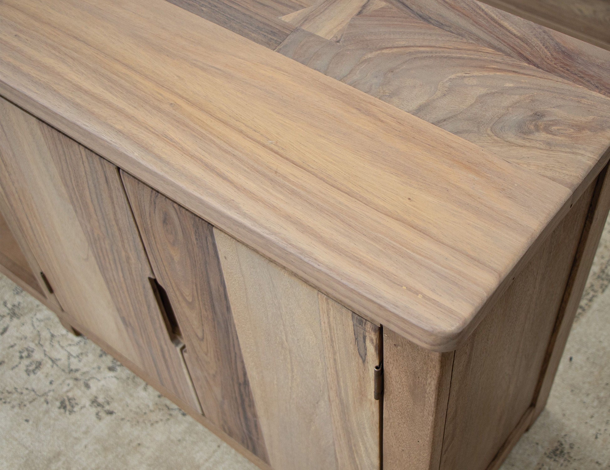 International Furniture Direct Natural Parota - 93" TV Stand - Brown Cappuccino | Meri Furniture