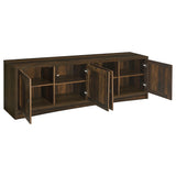 Laughlin - 4 Door Engineered Wood TV Stand - Dark Pine