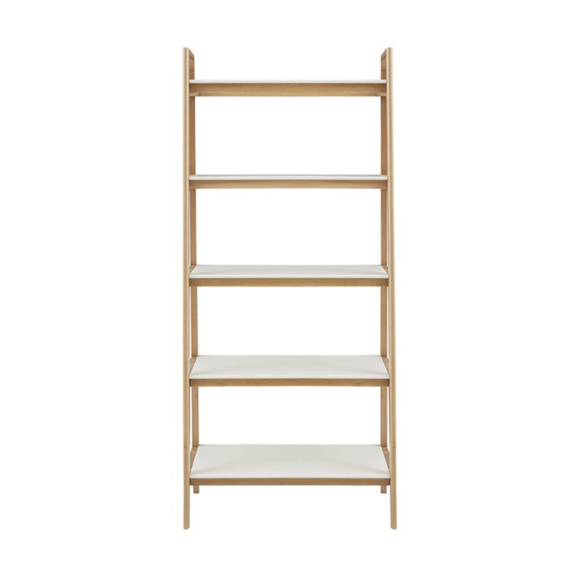 Parker - Bookcase With 5 Shelves - Off White / Natural