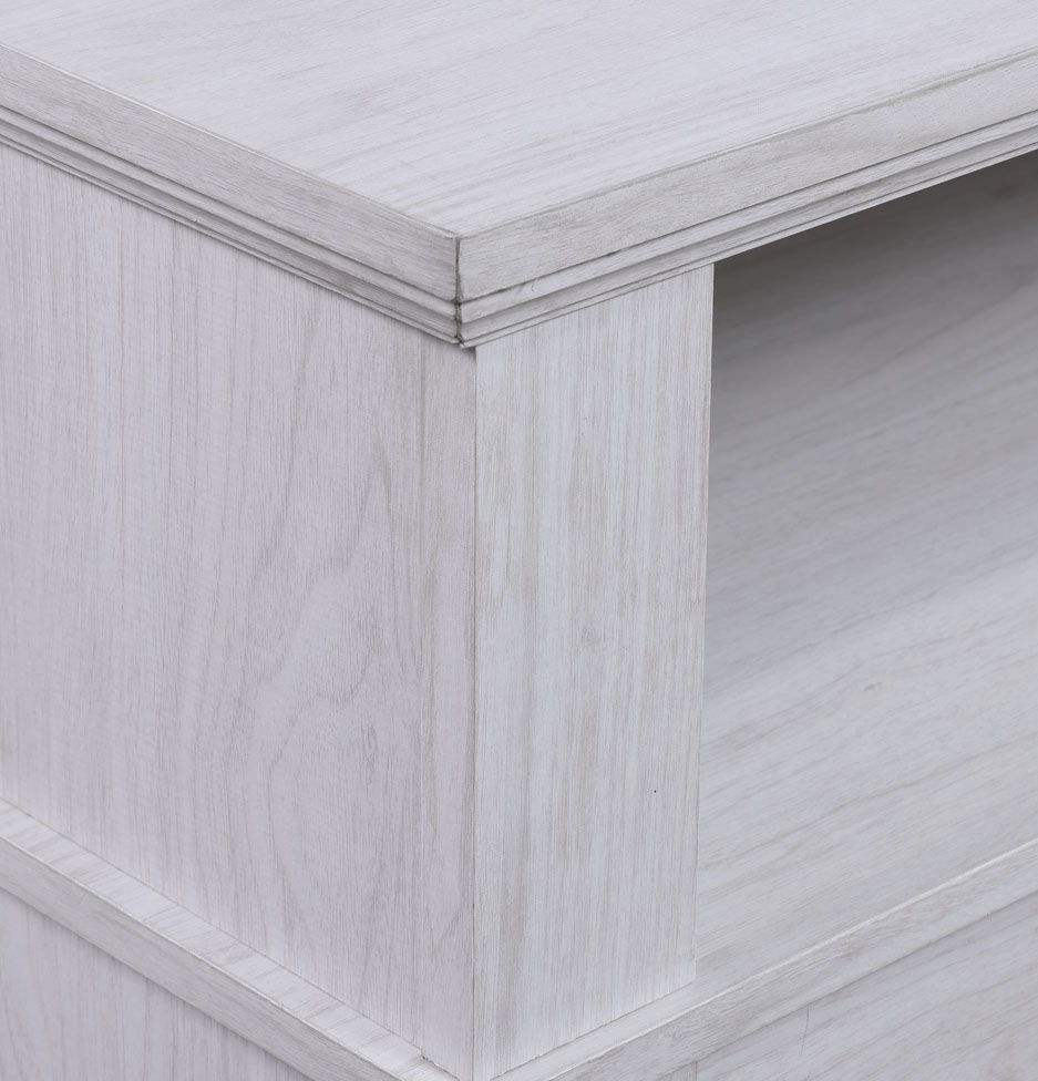 Terra - TV Stand Console With Fireplace - White Walnut