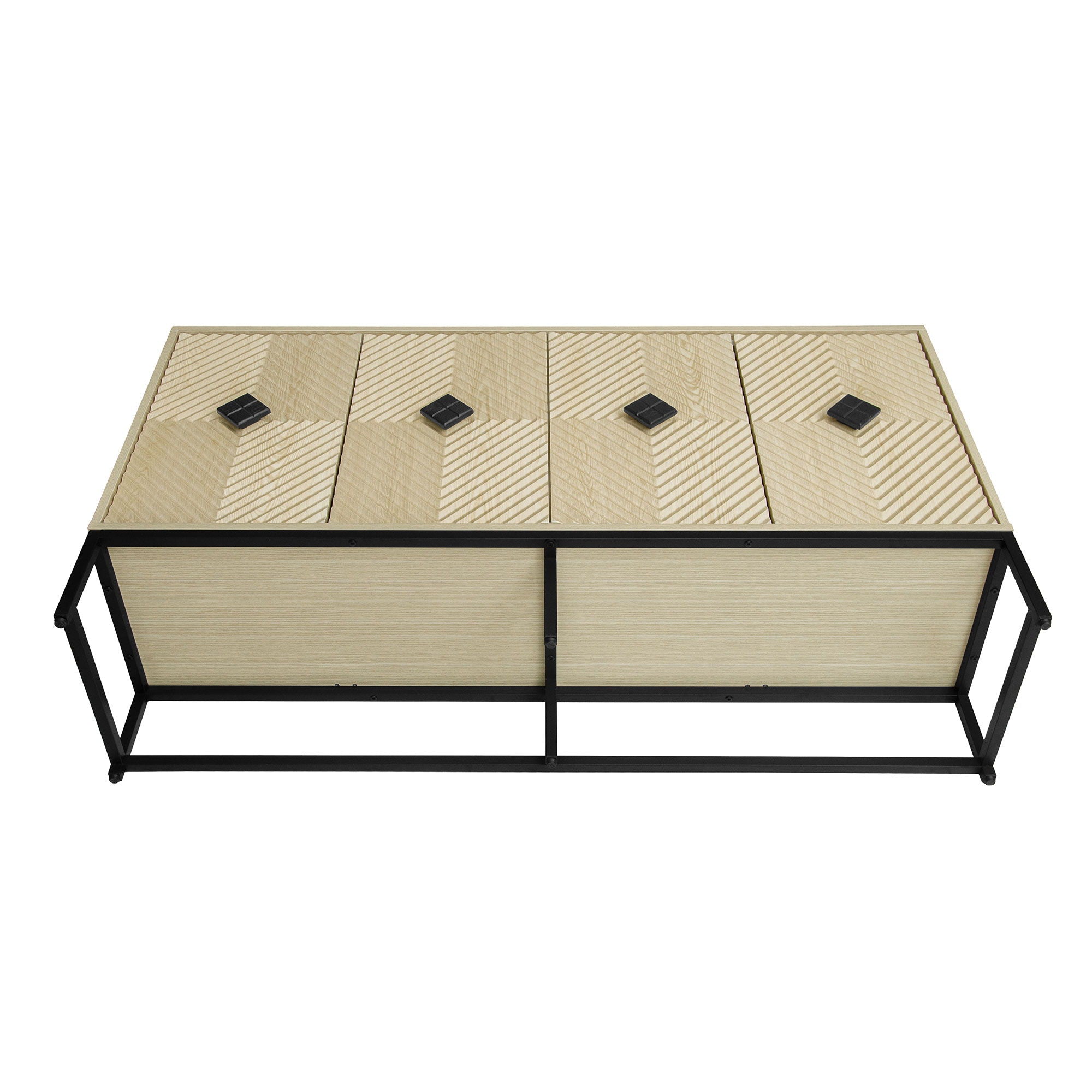 Carved 4 Door Sideboard With Storage, Adjustable Shelf