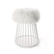 ACME Bagley - Ottoman - Wool & White | Meri Furniture