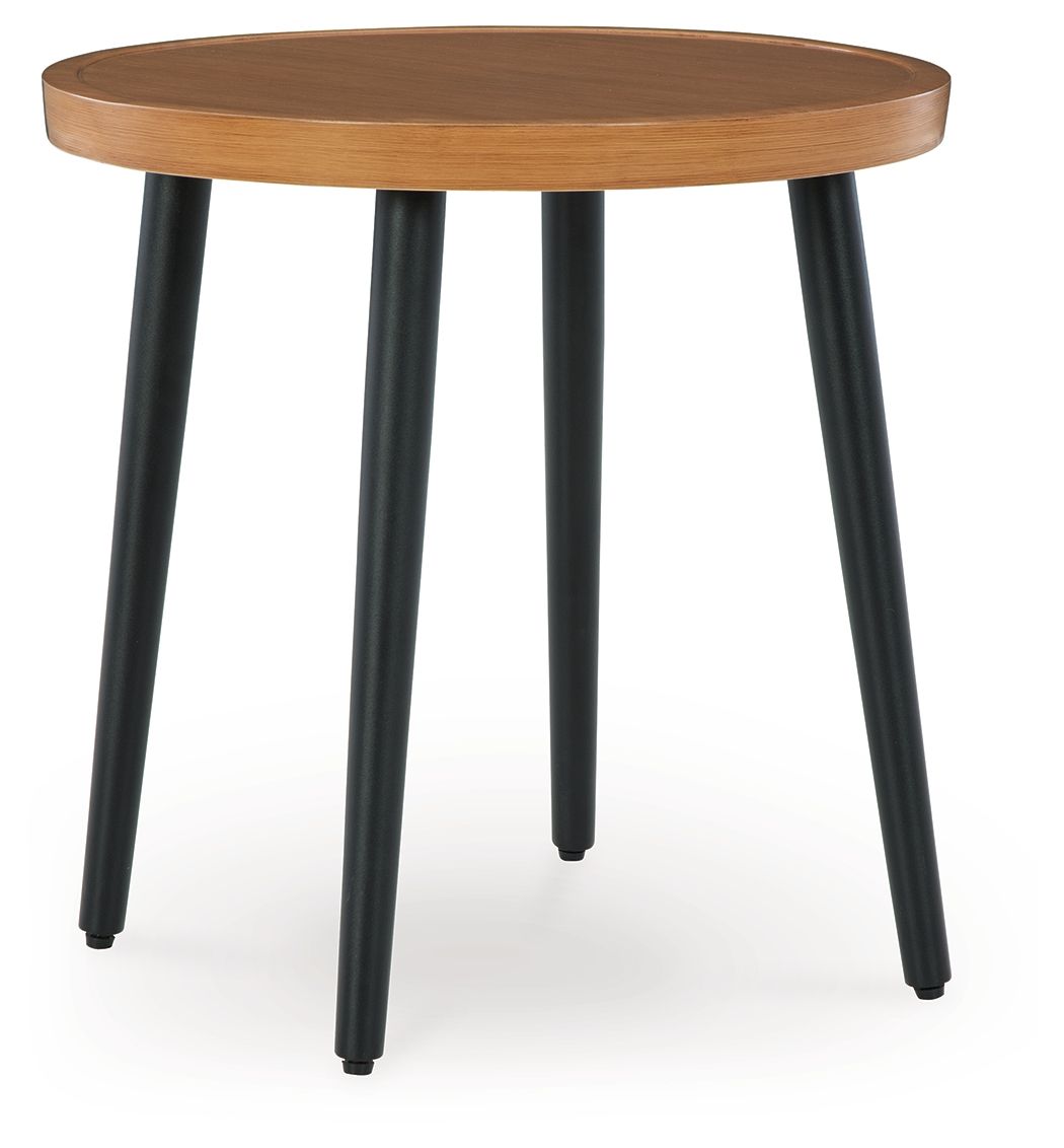 Signature Design by Ashley® Horizon Hall - Two-tone Brown - Round End Table | Meri Furniture