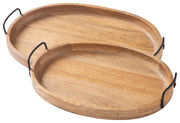Jocelyne - Tray Set (Set of 2) - Brown / Black