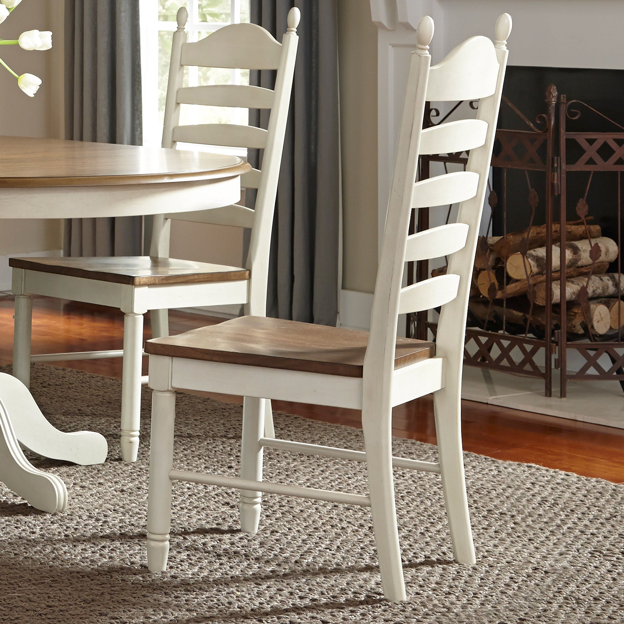 Liberty Furniture Springfield - Ladder Back Side Chair - White | Meri Furniture