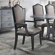 House Beatrice - Arm Chair Set of 2) - Two Tone Gray Fabric & Charcoal