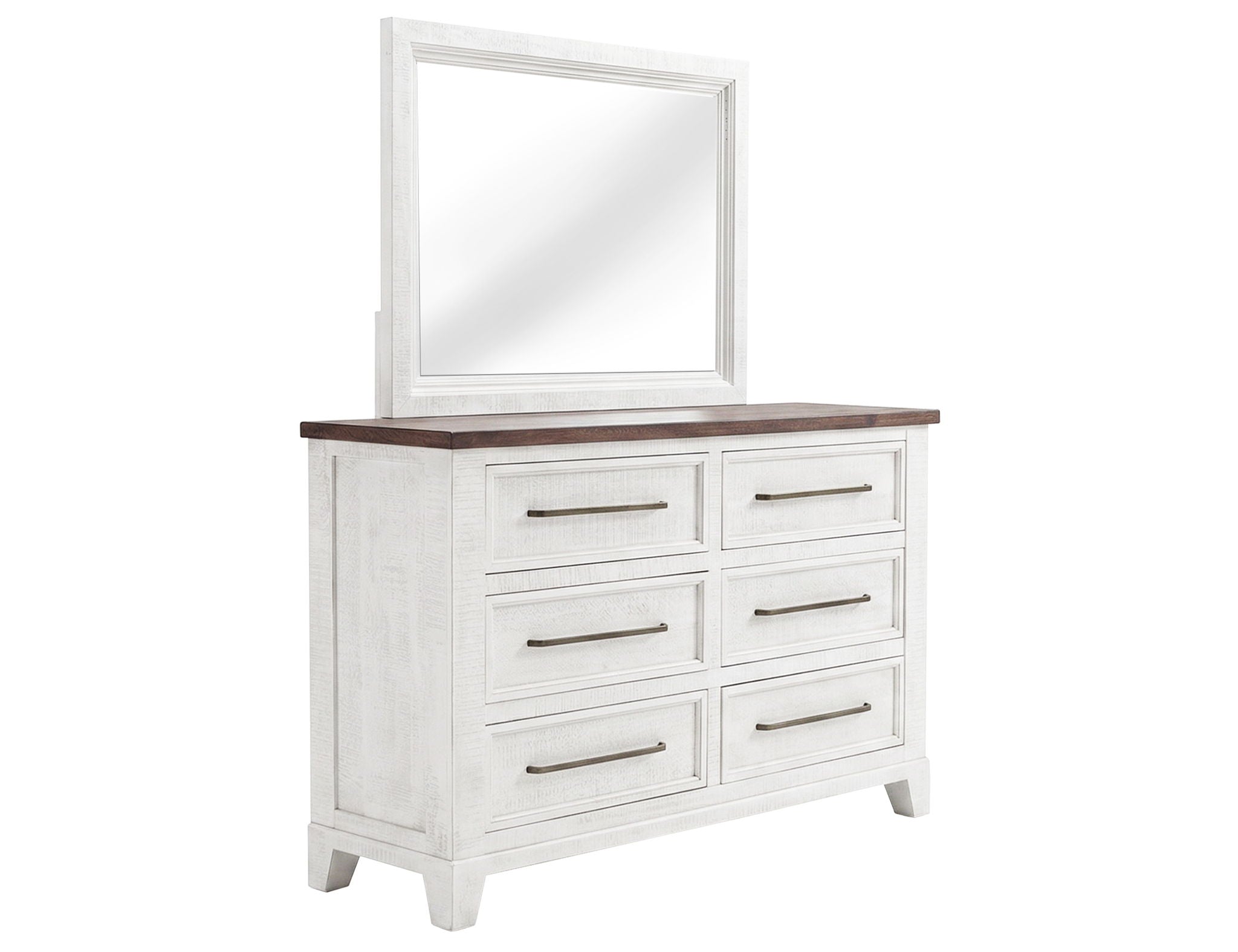 Stoa - Mirror - White / Brown