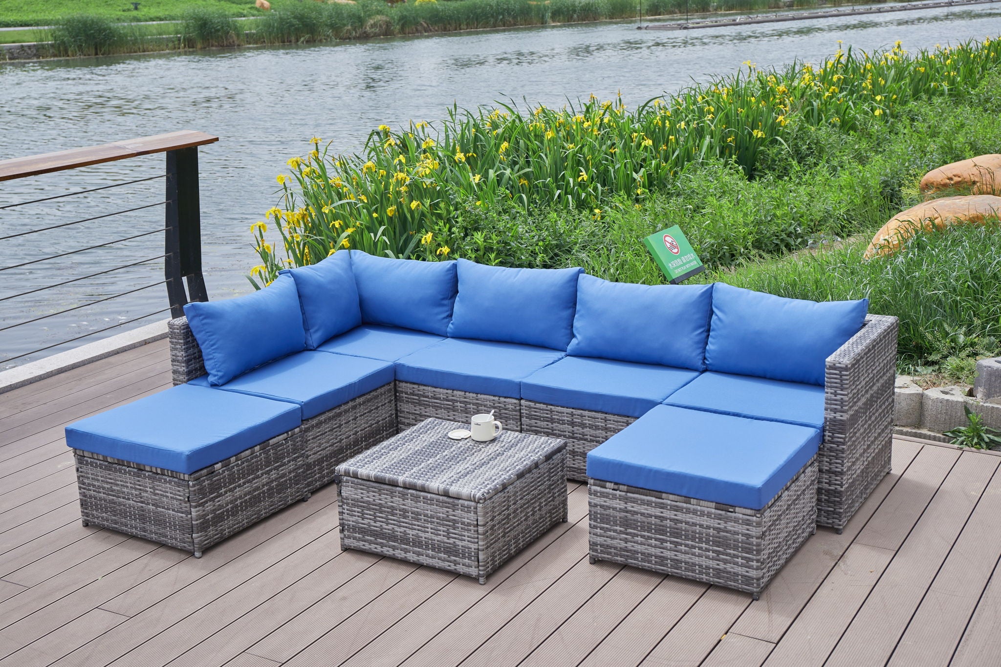 Patio Sofa With Cushions
