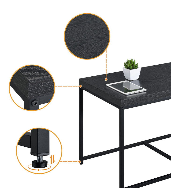 Murph 35"W Black Wood Grain 3 Piece Coffee Table Set