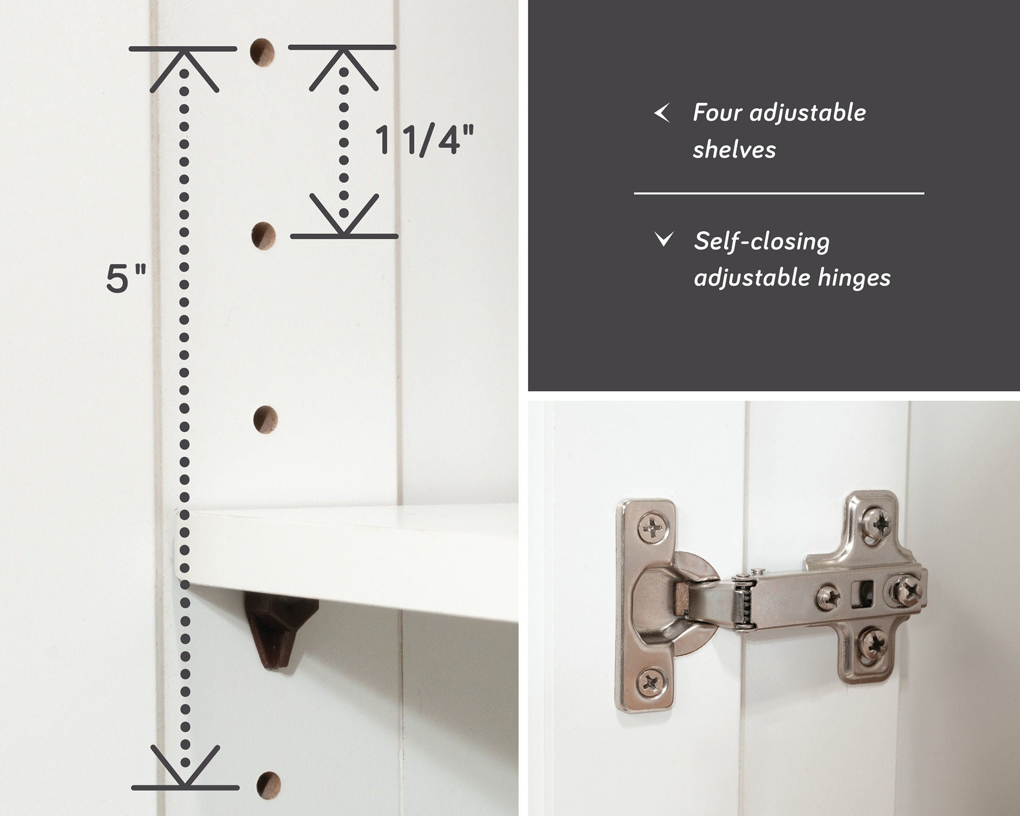 2-Door Farmhouse Storage Cabinet in White