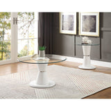 ACME Kavi - Coffee Table - Clear Glass & White High Gloss | Meri Furniture