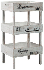 Ashley Furniture Yulton - Antique White - Storage Shelf | Meri Furniture