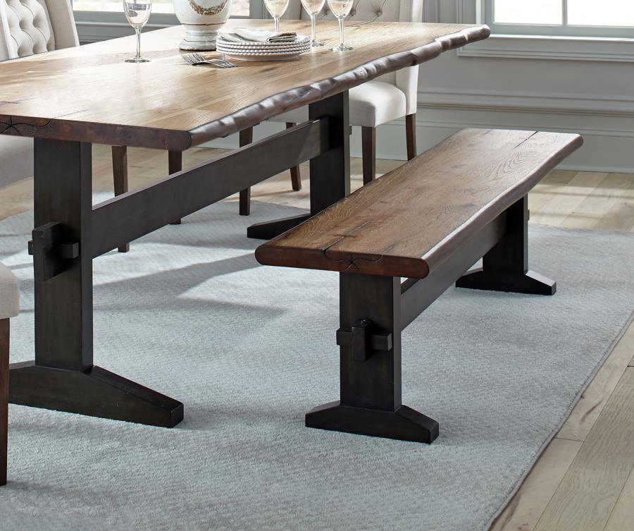 Coaster Fine Furniture Bexley - Wood Dining Bench - Natural Honey And Smokey Black | Meri Furniture