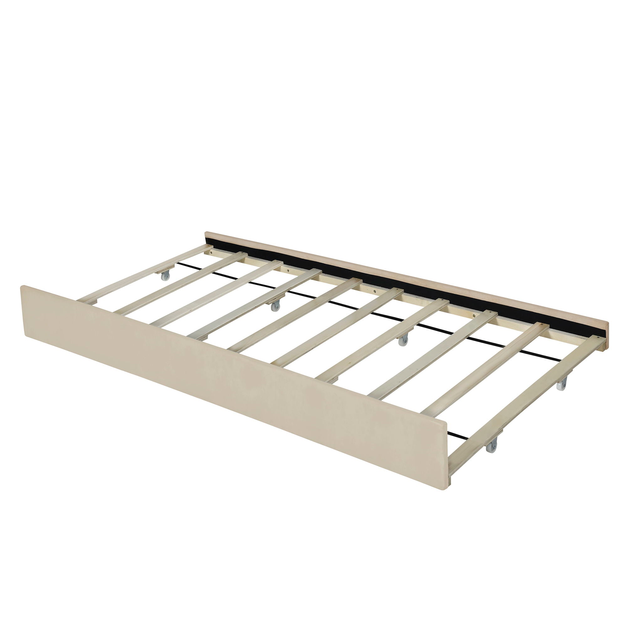 Platform UpholsteredBed With 2 Drawers And Twin Long Trundle