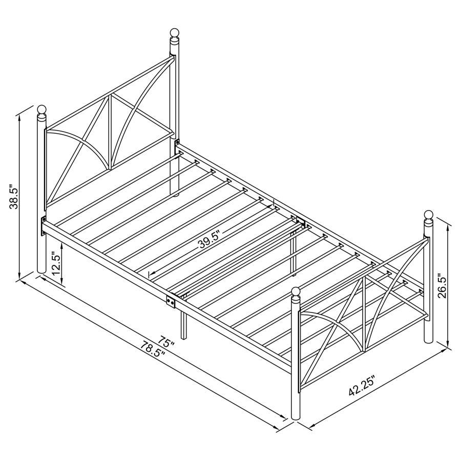 Coaster Fine Furniture Hart - Metal Open Frame Bed | Meri Furniture