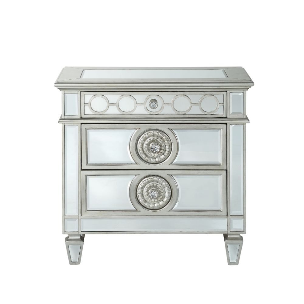 ACME Varian - Nightstand - Mirrored | Meri Furniture