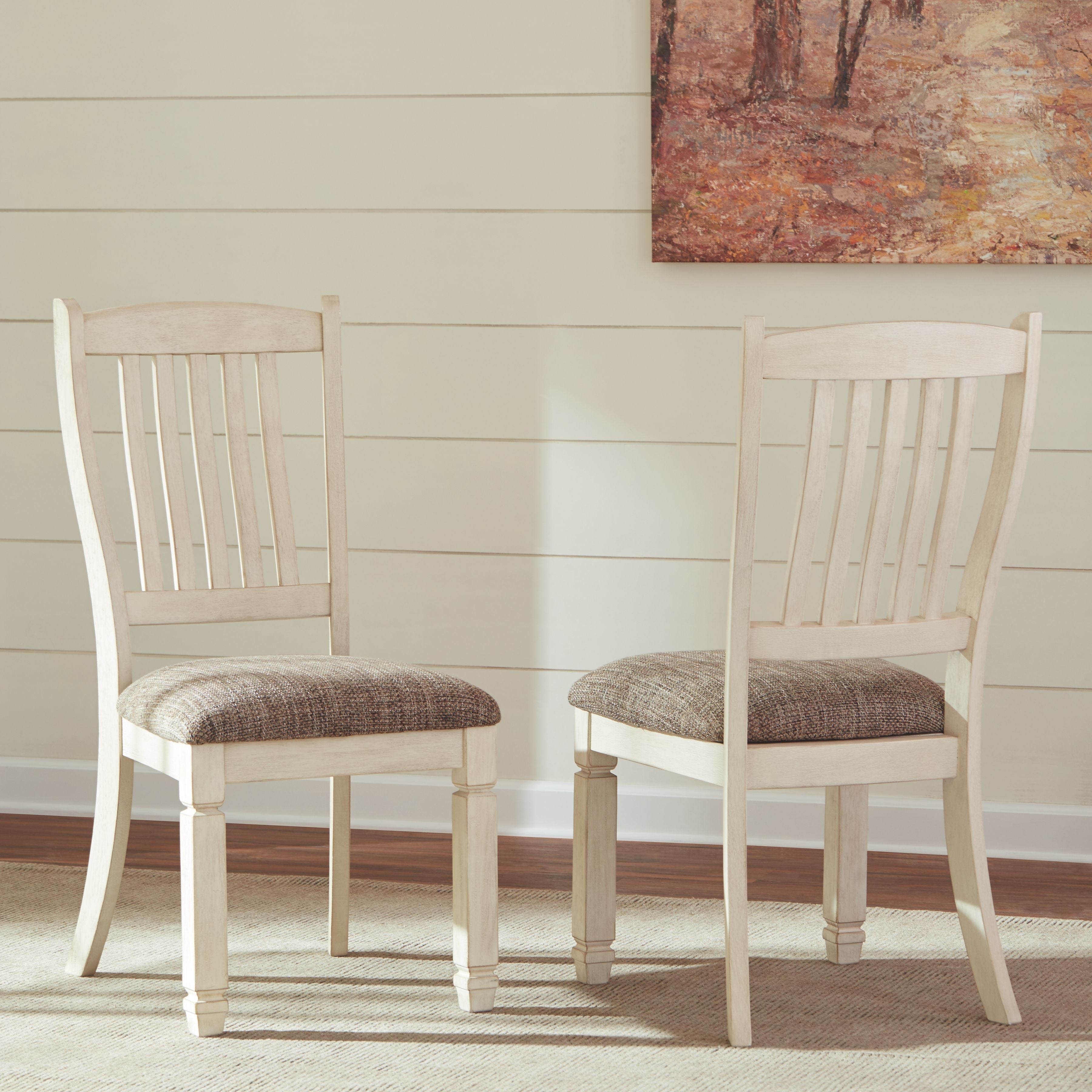 Signature Design by Ashley® Bolanburg - Brown / Beige - Dining Uph Side Chair (Set of 2) - Rake Back | Meri Furniture