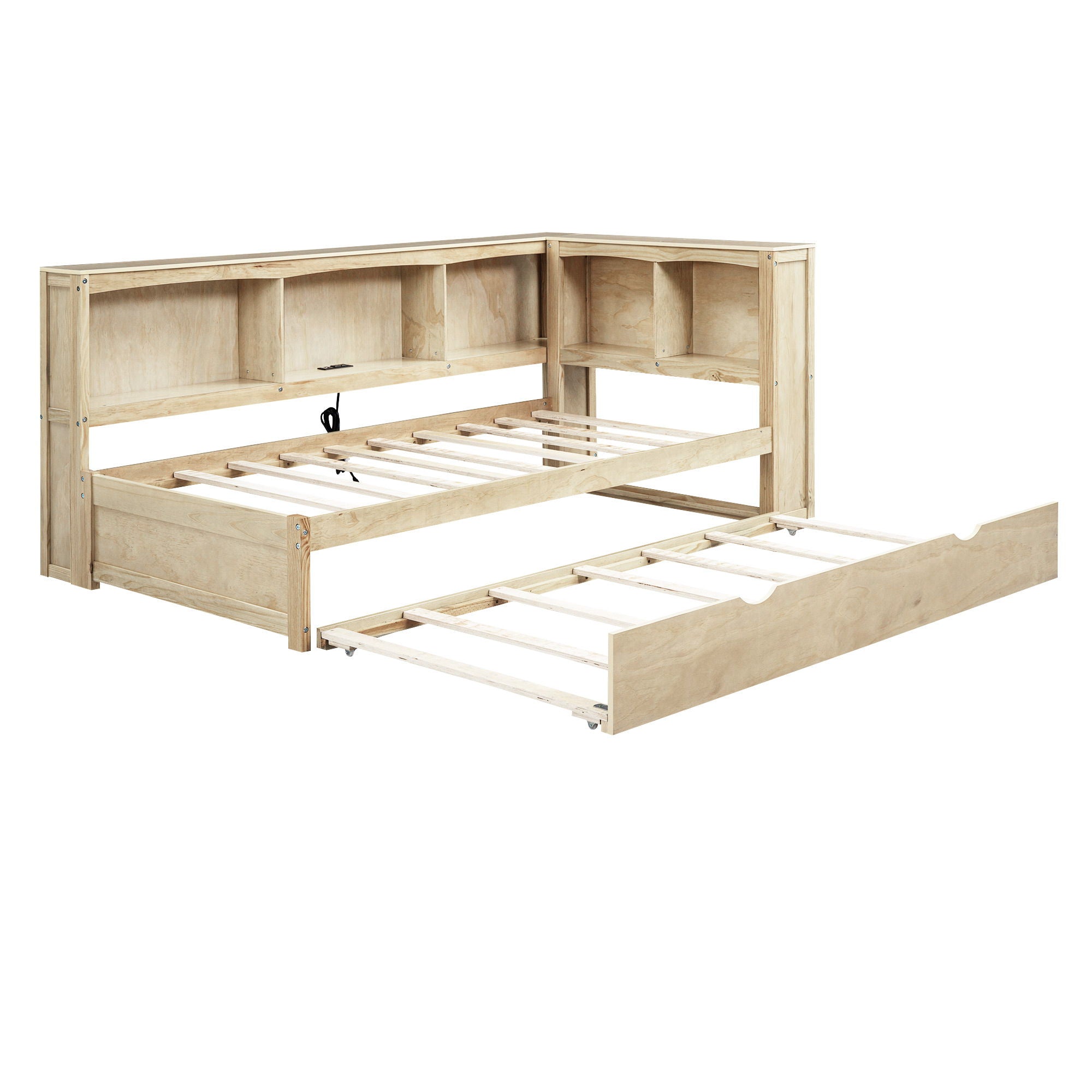 Daybed With Trundle, Storage Cabinets, USB Ports