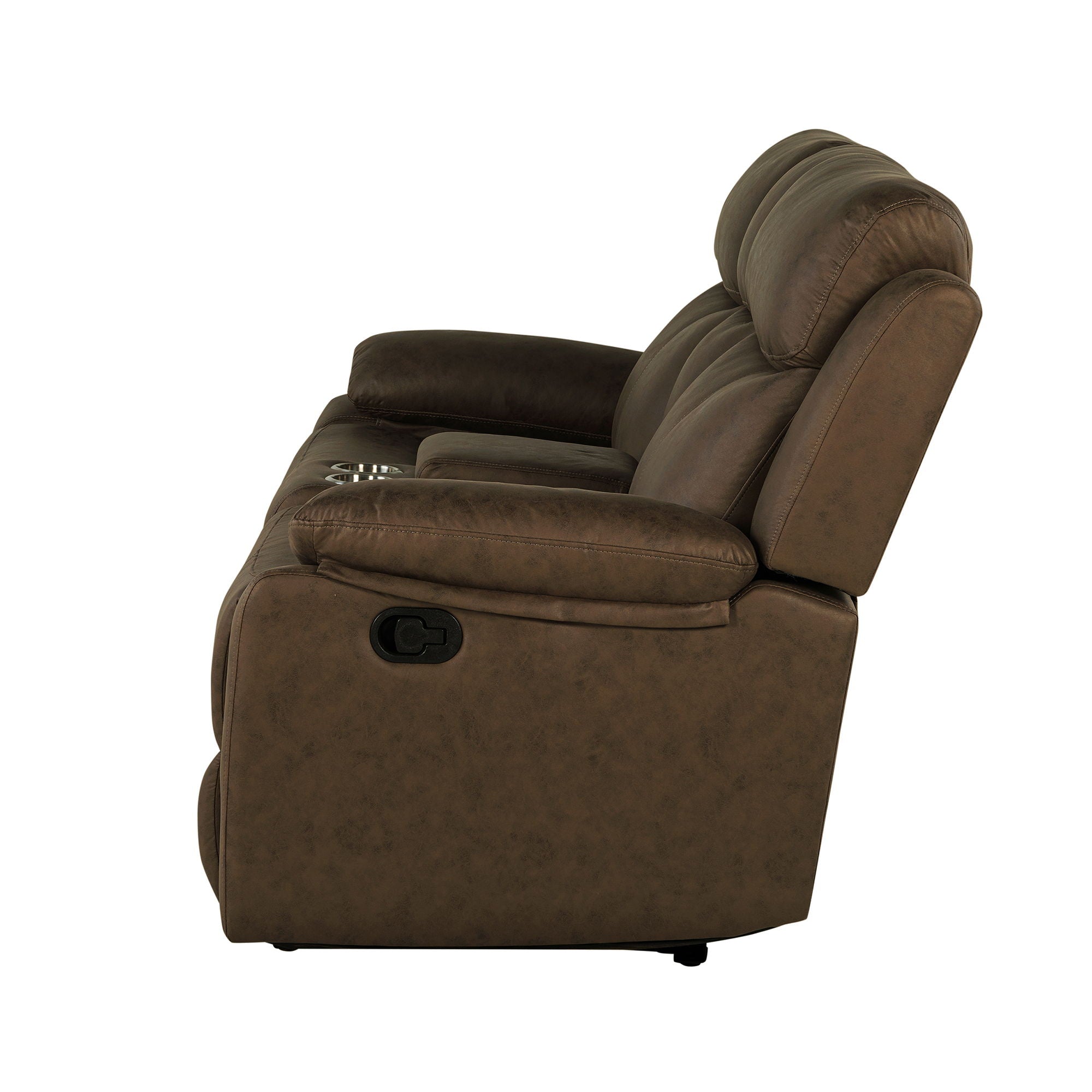 Brenda - Console Reclining Loveseat With Manual Recline Function - Brown