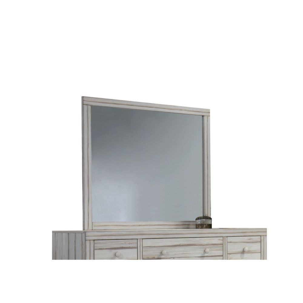 ACME Shayla - Mirror - Antique White | Meri Furniture