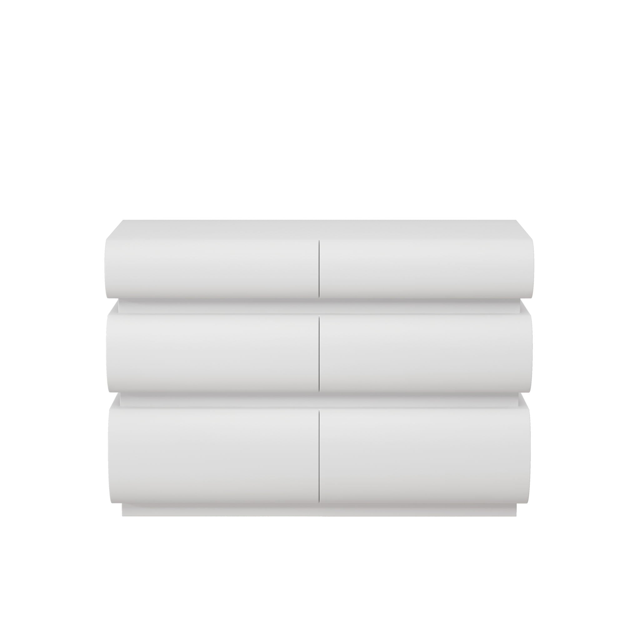 Minimalist Modern 6 Drawer Dresser, Handle Free Design With Wide Storage