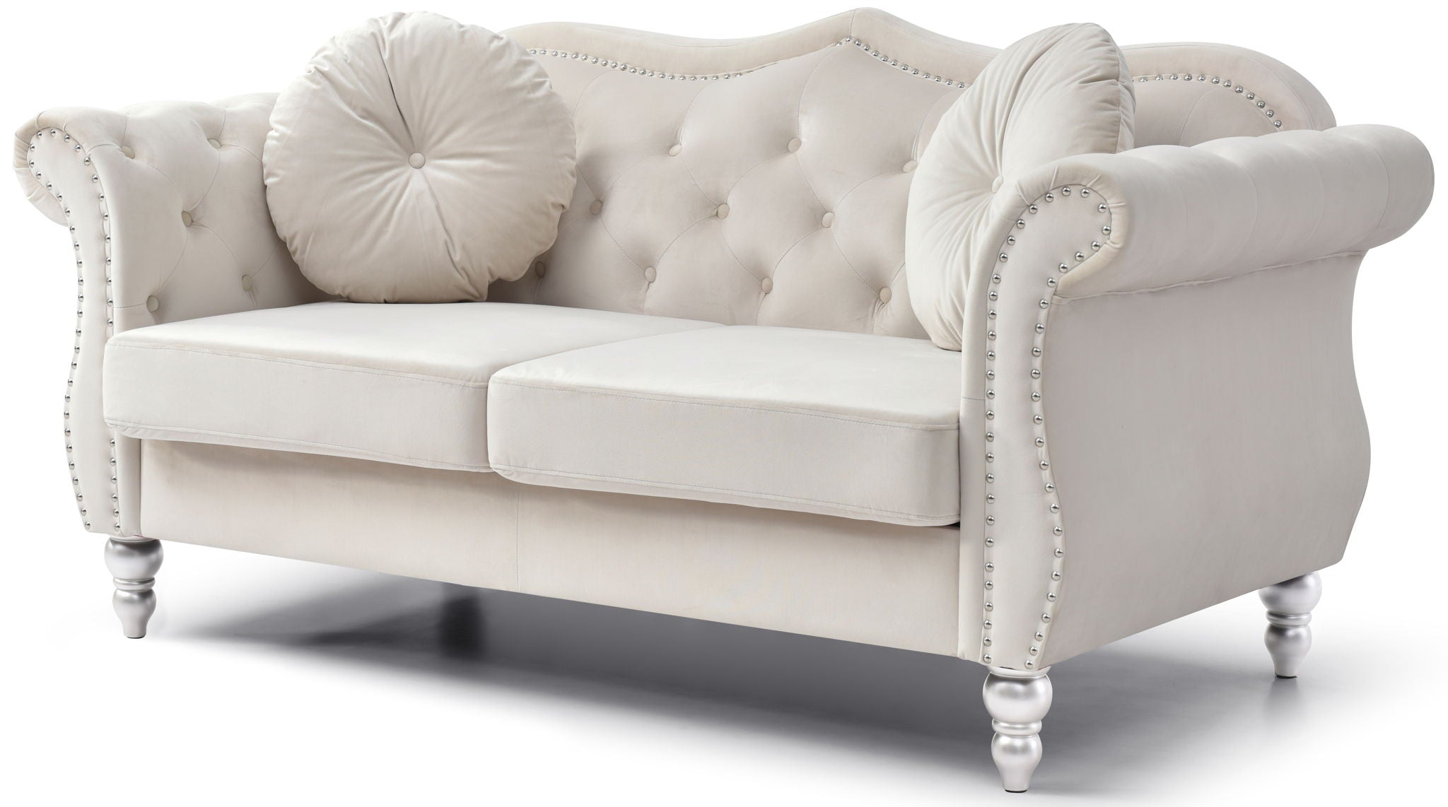 Stylish Flared Arm Loveseat