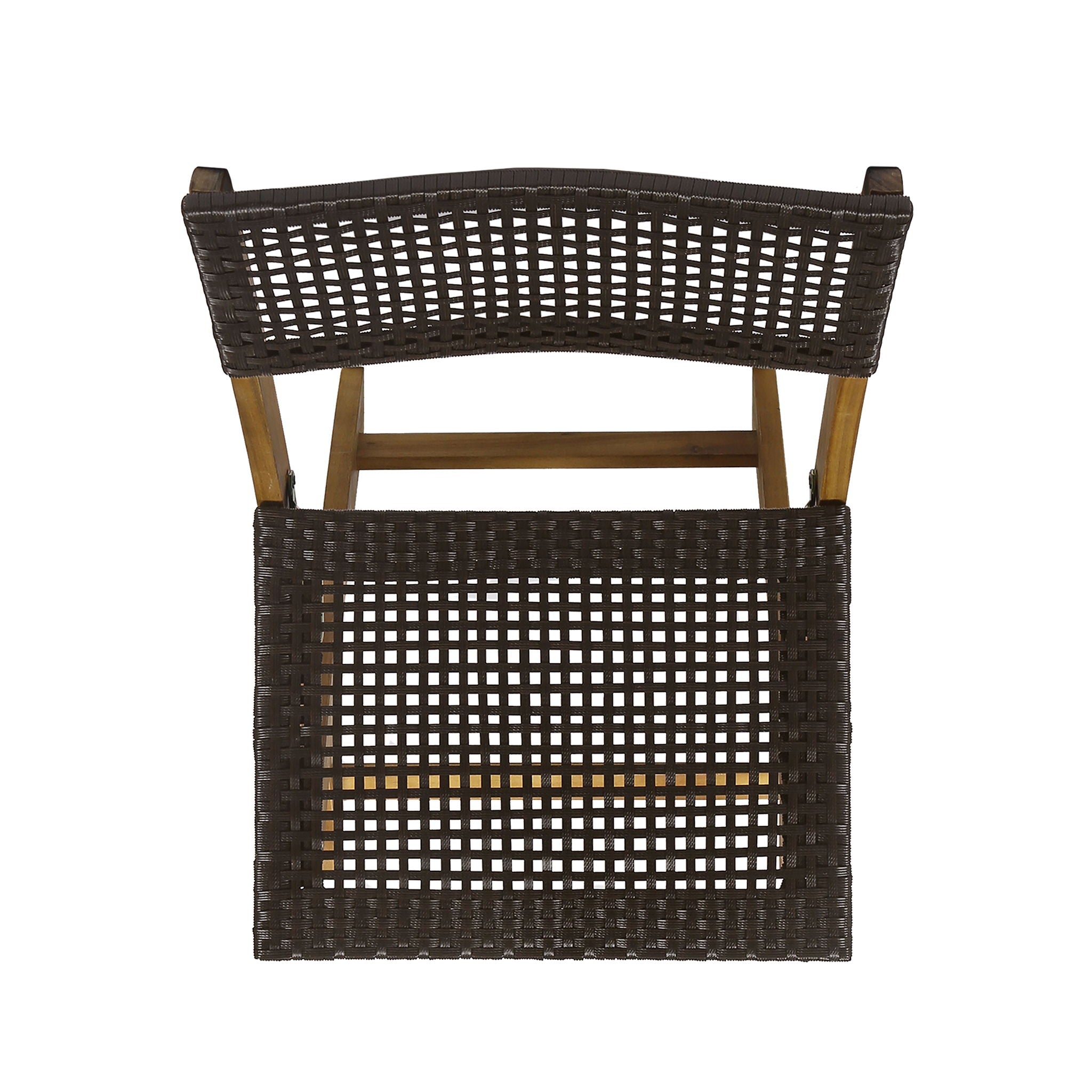 Bistro Foldable Chair With Wicker Backrest