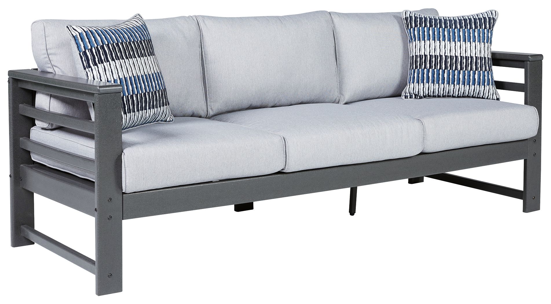 Signature Design by Ashley® Amora - Charcoal Gray - Sofa With Cushion | Meri Furniture