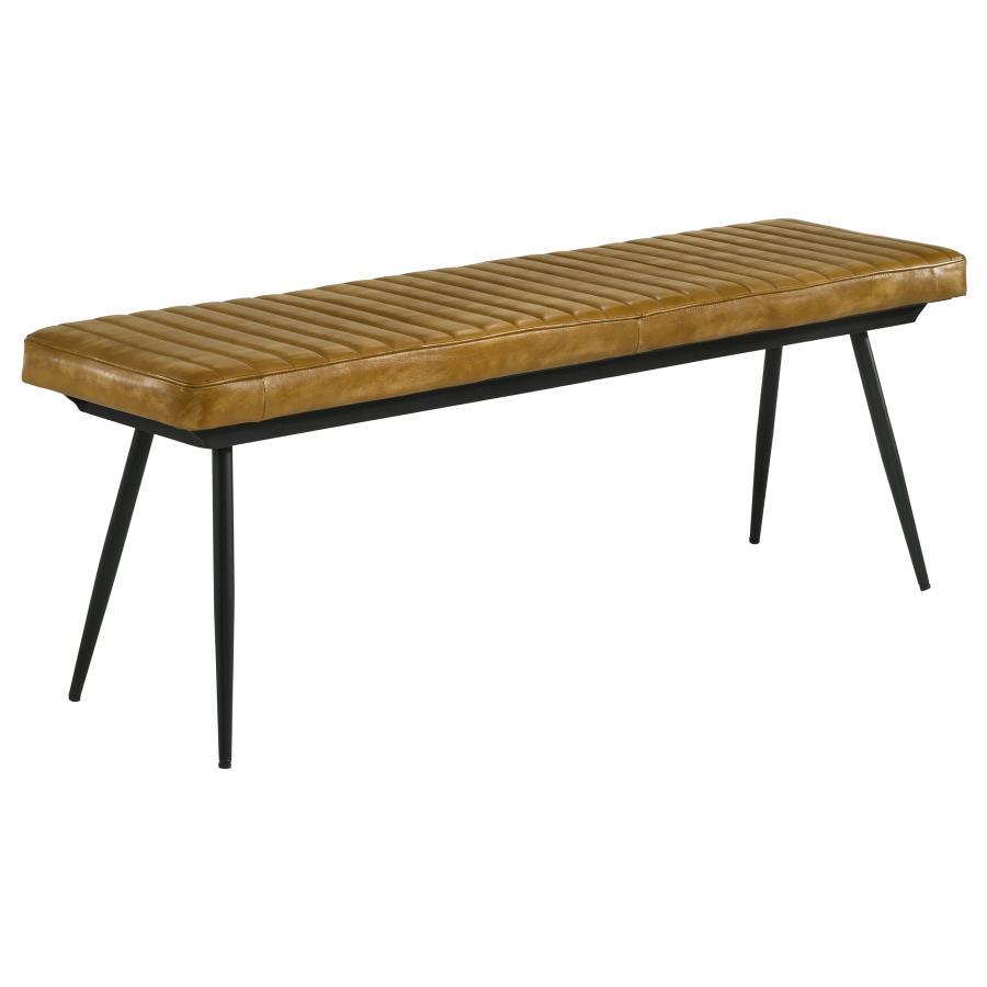 Coaster Fine Furniture Misty - Leather Upholstered Dining Bench - Antique Camel | Meri Furniture