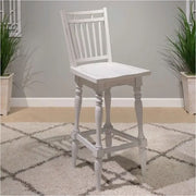 Liberty Furniture Magnolia Manor - Spindle Back Swivel Bar Stool - Antique White & Weathered Bark | Meri Furniture