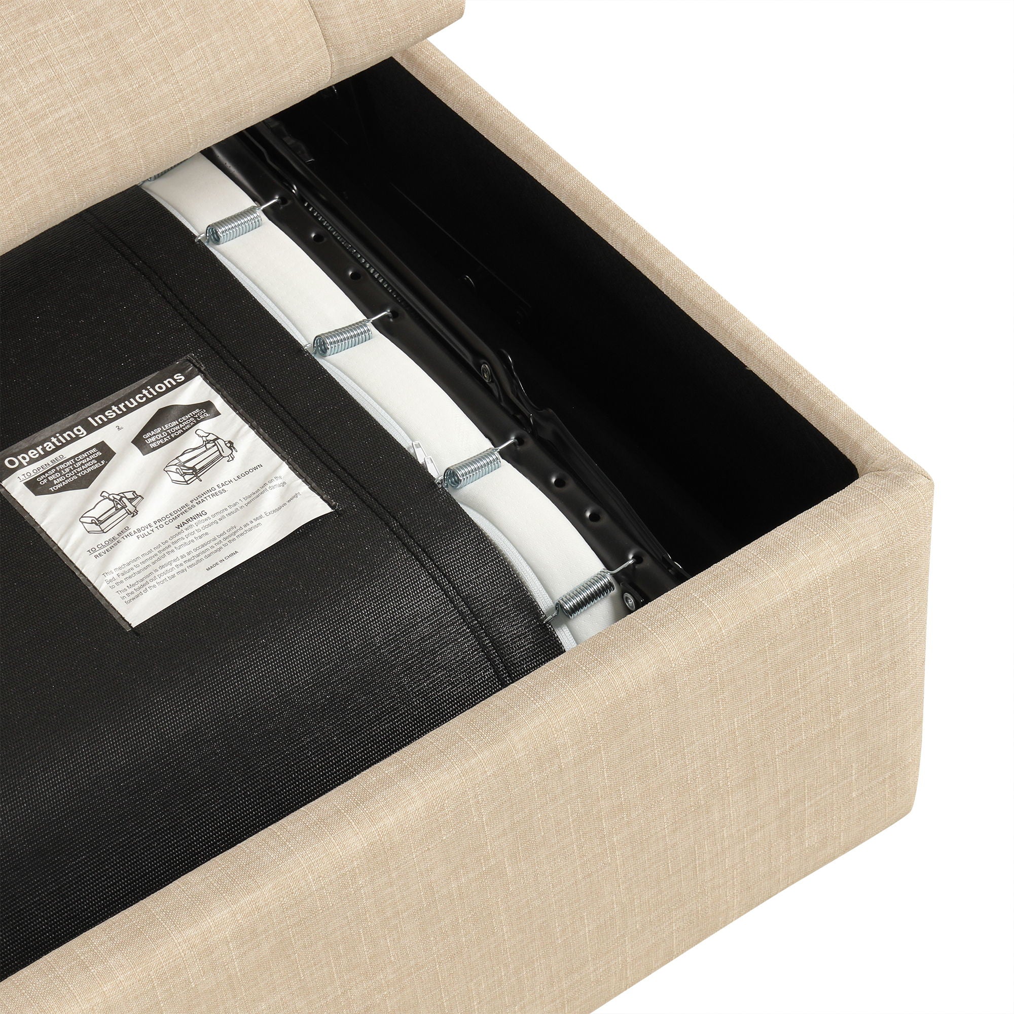 Convertible Folding Sofa Bed Ottoman With Memory Mattress And Tufted Design