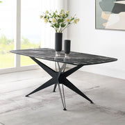 Klaus - Dining Table - Crystal Tempered Glass Top & Black Finish