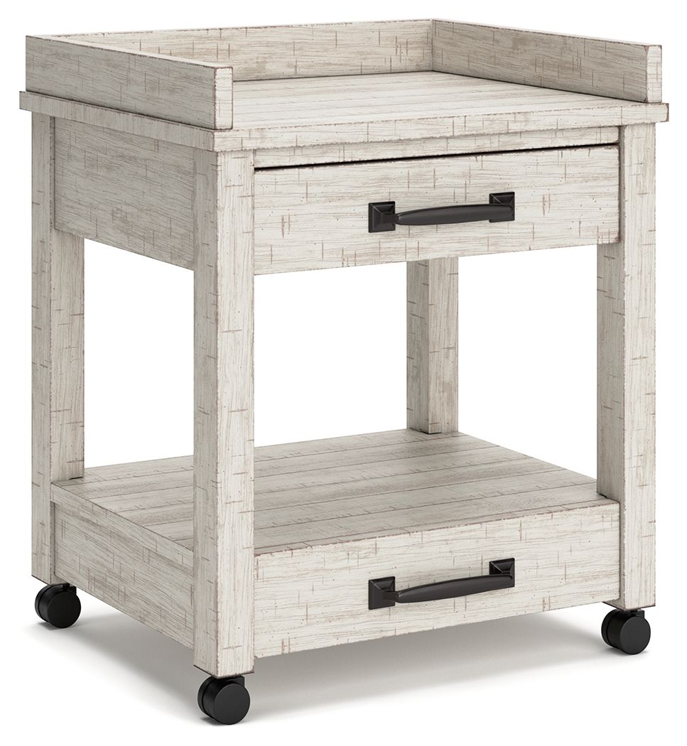 Ashley Furniture Carynhurst - Whitewash - Printer Stand | Meri Furniture