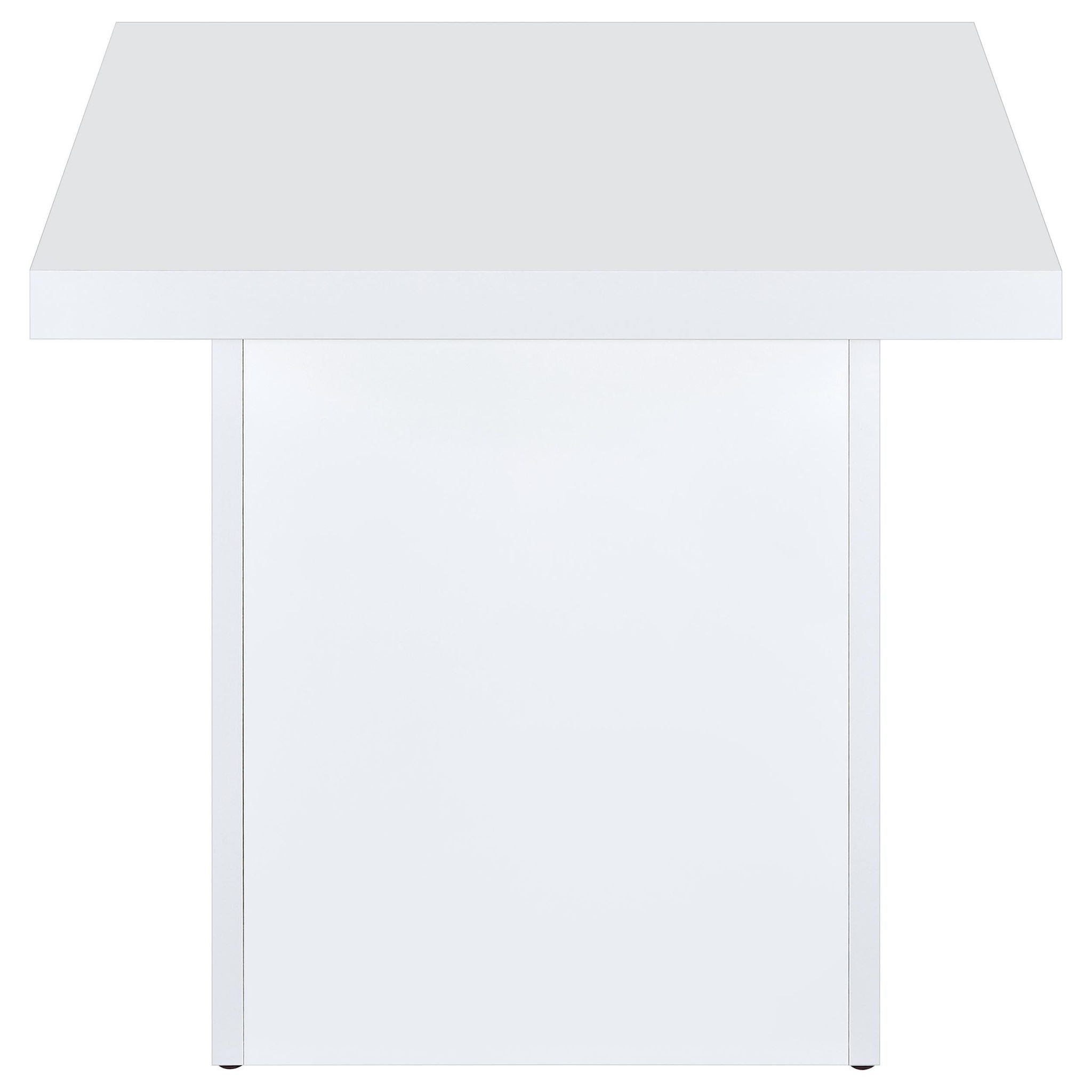 Devar 2-piece Square Coffee End Table Set White High Gloss