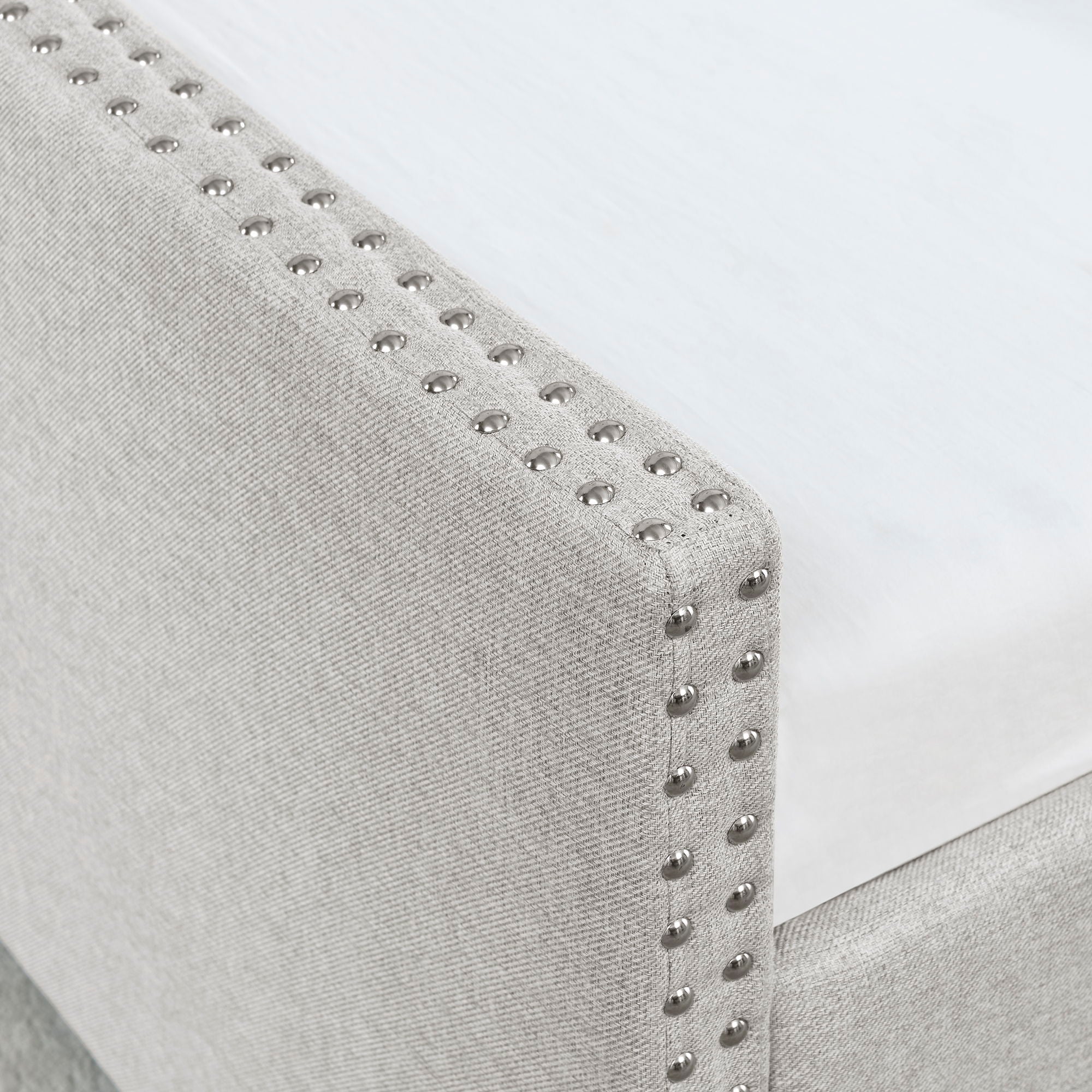 Upholstered Tufted Daybed With Drawers, Waved Arms