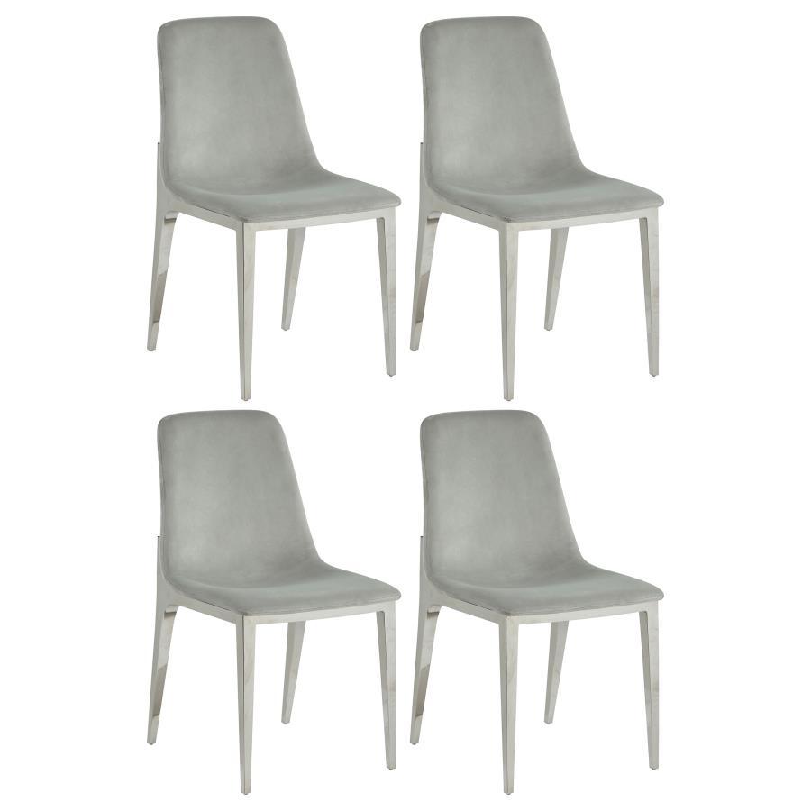 Coaster Fine Furniture Irene - Upholstered Dining Side Chair (Set of 4) - Light Gray | Meri Furniture
