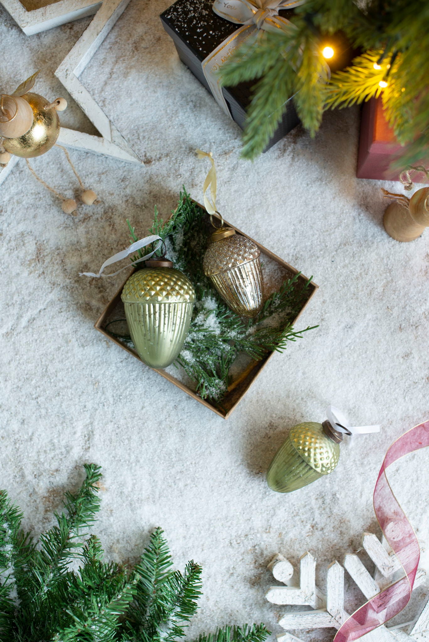 Tear Drop Ornament, Decorative Hanging Christmas Tree Ornaments For Holiday Party Decorations (Set of 12)