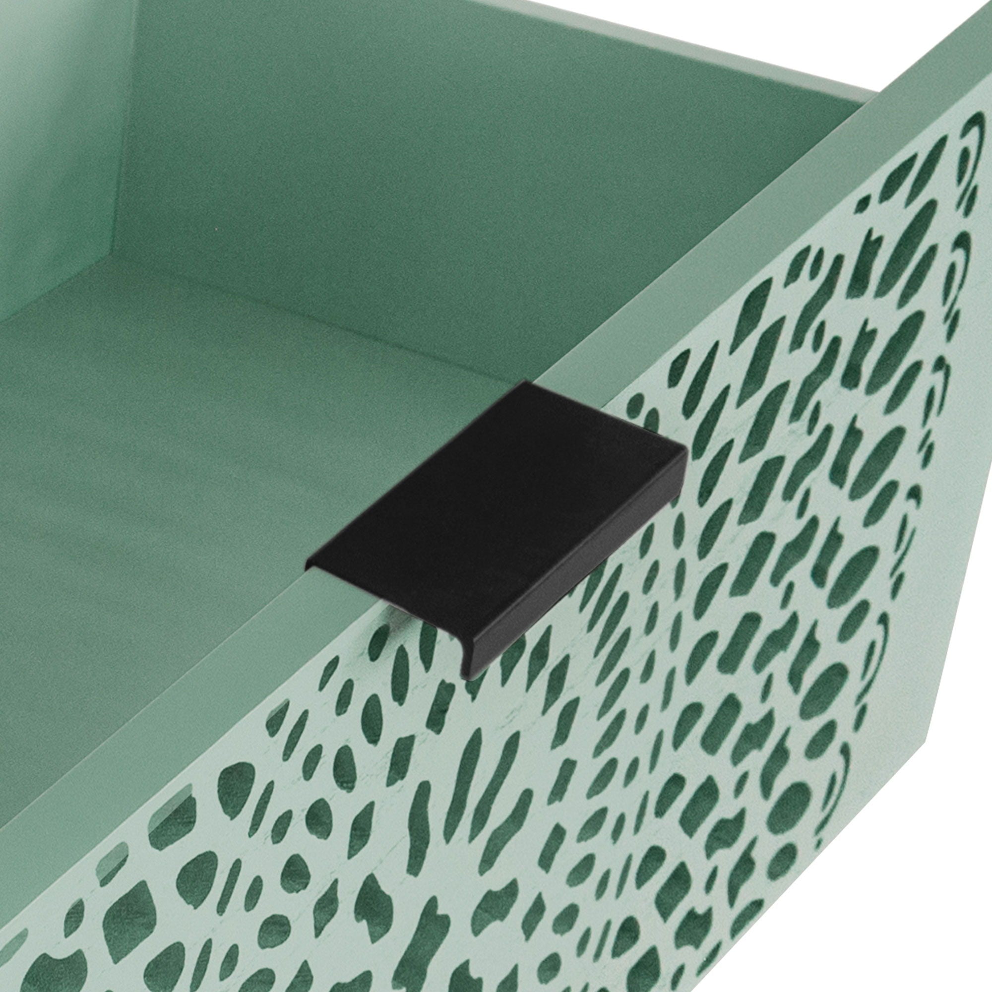 3 Drawer Storage Cabinet With Hollow Carved Design And Metal Handles, Chest For Entryway, Living Room Or Bedroom - Light Green