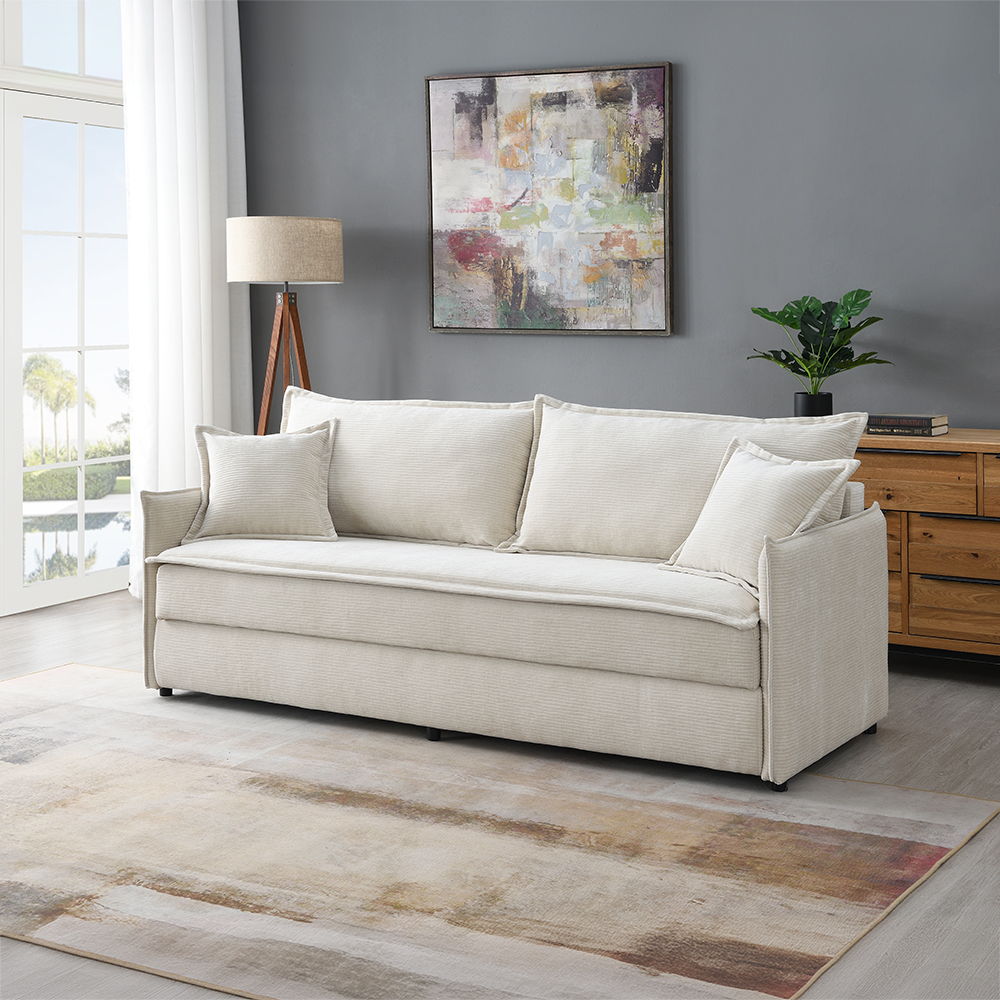 ACME Elisea - Sofa With Sleeper - Beige Fabirc | Meri Furniture