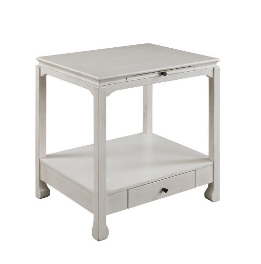 ACME Seatlas - Accent Table - Antique White Finish | Meri Furniture