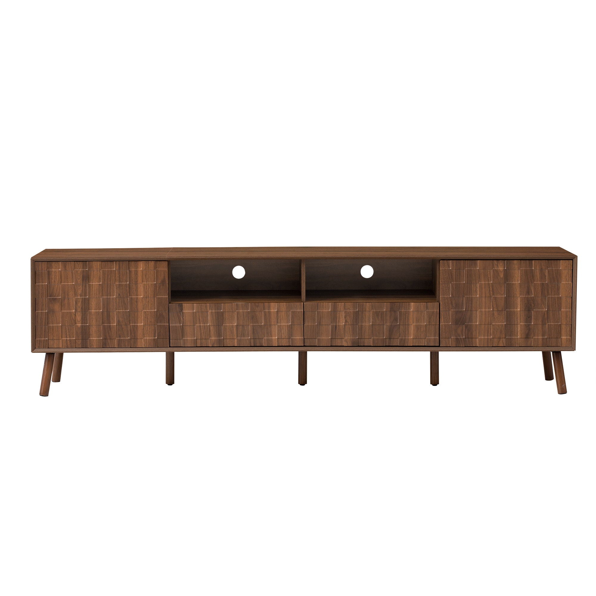 TV Stand With Drawers And Cable Management - Walnut