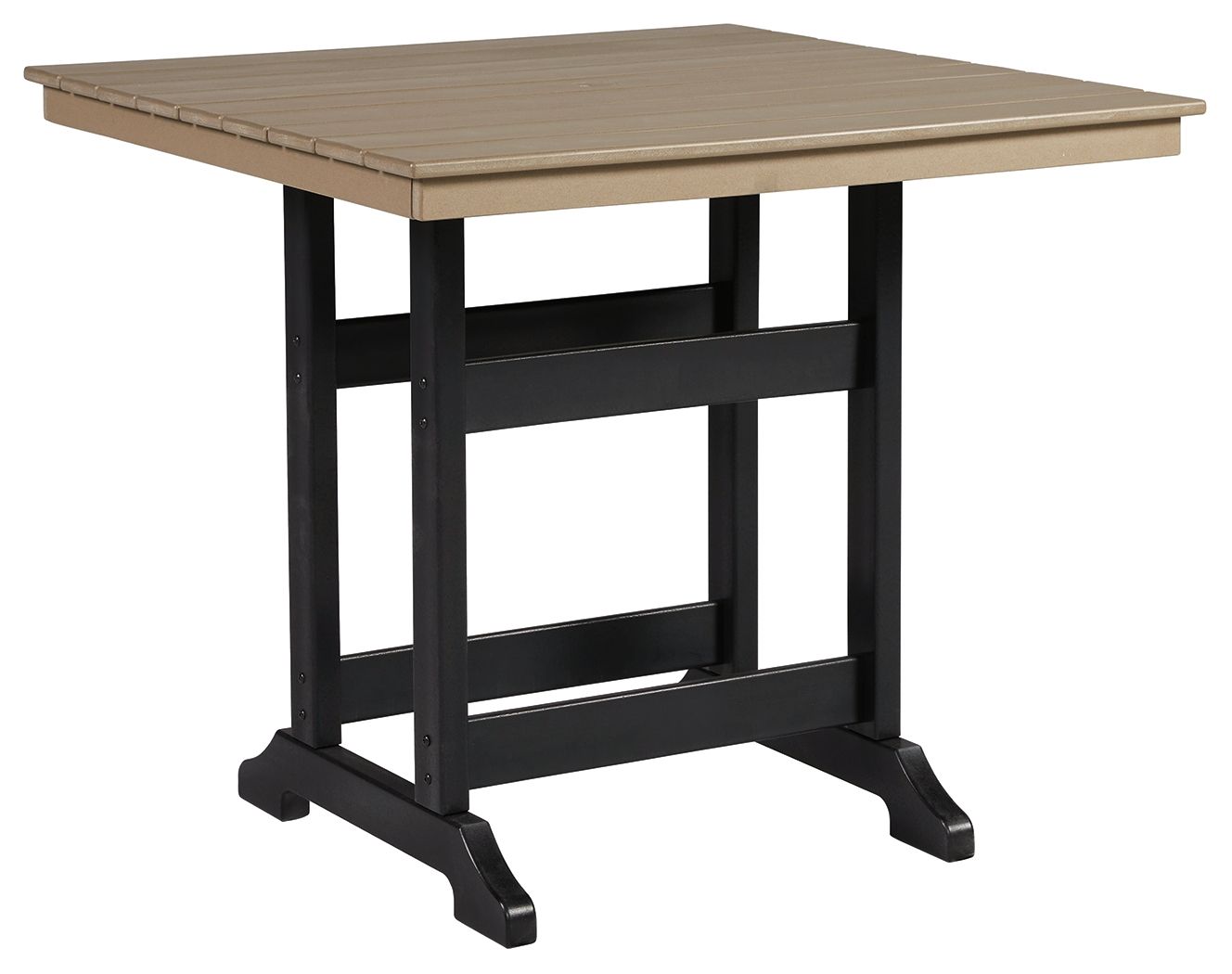 Signature Design by Ashley® Fairen Trail - Black / Driftwood - Square Counter Tbl W/Umb Opt | Meri Furniture