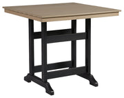 Signature Design by Ashley® Fairen Trail - Black / Driftwood - Square Counter Tbl W/Umb Opt | Meri Furniture